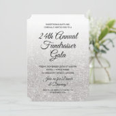 フォーマルな企業ファンドレイザー シルバーグリッター 招待状 (スタンド正面)