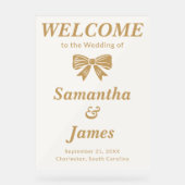 フォーマルな会場のための贅沢な偽金Welcome アクリルサイン (正面)