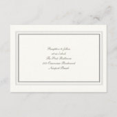 フォーマルな偽エンボスフレームパールレセプションウェディング エンクロージャーカード (正面)