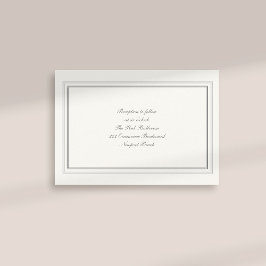 フォーマルな偽エンボスフレームパールレセプションウェディング エンクロージャーカード