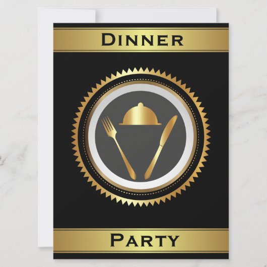 フォーマルな夕食のパーティの招待状のテンプレート 招待状 (正面)