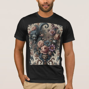 フォーマルな悪霊たち - ゴシック フラワー デザイン Tシャツ