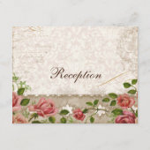 フォーマルな披露宴招待状 ティー ローズ レース ヴィンテージ エンクロージャーカード (裏面)