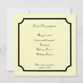 フォーマルな準正装の正方形のパーティの招待状 招待状 (裏面)