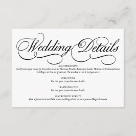 フォーマルな白い結婚式の詳細カード エンクロージャーカード