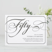 フォーマルな第50誕生日の招待状 招待状 (スタンド正面)