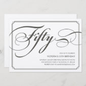 フォーマルな第50誕生日の招待状 招待状 (正面/裏面)