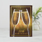 フォーマルな第50誕生日の招待状 招待状 (スタンド正面)