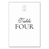 フォーマルな筆記体とタイポグラフィのモノグラム テーブルナンバー (裏面)