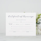 フォーマルな筆記体セリフ体結婚証明書 (スタンド正面)