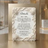 フォーマルな結婚式にふさわしい優雅なフェイクプラスターフローラルレリーフ エンクロージャーカード
