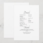 フォーマルな結婚式のウェブサイト ウェディング詳細案内状 招待状 (正面/裏面)