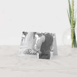 フォーマルな結婚式のカリグラフィー写真 サンキューカード