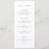 フォーマルな結婚式のゲスト名 メニュー (正面)