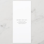 フォーマルな結婚式のゲスト名 メニュー (裏面)