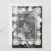 フォーマルな結婚式のレースフレーム写真 タイムレス ウェディング 招待状 (裏面)