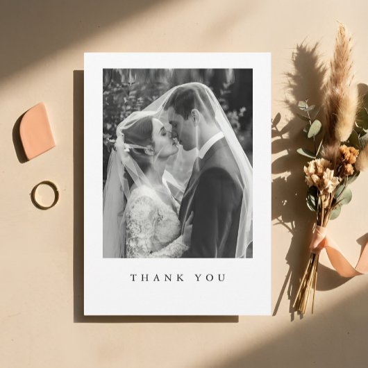 フォーマルな結婚式の写真の御礼カード - エレガントなデザイン サンキューカード