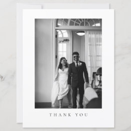 フォーマルな結婚式の写真の御礼カード クラシック