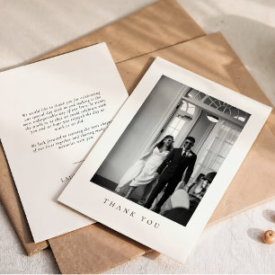 フォーマルな結婚式の写真の御礼カード クラシック サンキューカード