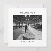 フォーマルな結婚式の写真の感謝カード(メッセージ欄付き) サンキューカード (正面)