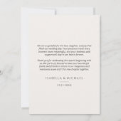 フォーマルな結婚式の写真カード(メッセージ入り) サンキューカード (裏面)