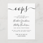 フォーマルな結婚式の延期のお詫びとご案内 インビテーションポストカード (正面)