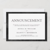 フォーマルな結婚式の延期メッセージの平野 招待状 (正面)