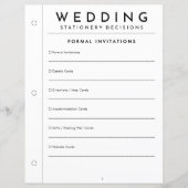 フォーマルな結婚式の招待状 文房具 ページ (正面)