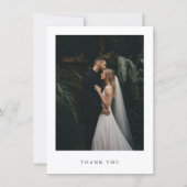 フォーマルな結婚式の永遠のクラシックフォト サンキューカード (正面)