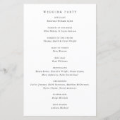 フォーマルな結婚式プログラムの永遠の定番デザイン (裏面)