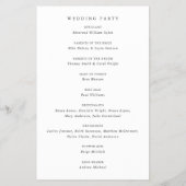 フォーマルな結婚式プログラムの永遠の定番デザイン チラシ (裏面)