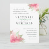 フォーマルな結婚式招待状の占星家のピンク及び白 招待状 (スタンド正面)