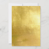 フォーマルな結婚式 赤い花とメタリックゴールド 招待状 (裏面)