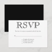 フォーマルな結婚RSVP 出欠カード (正面/裏面)