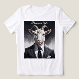 フォーマルな肖像画のシーンに佇む、エレガントなヤギの紳士 トライブレンドＴシャツ