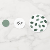 フォーマルな花の熱帯緑の葉の結婚式の紙吹雪 コンフェッティ (正面)