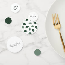 フォーマルな花の熱帯緑の葉の結婚式の紙吹雪