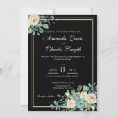 フォーマルな花の結婚式招待状 招待状 (正面)