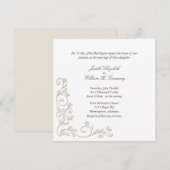 フォーマルな花の装飾 ウェディング招待状 招待状 (正面/裏面)