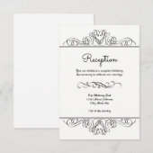 フォーマルな花の装飾 - レセプションの招待状 招待状 (正面/裏面)