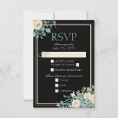 フォーマルな花の返信カード 出欠カード (正面)
