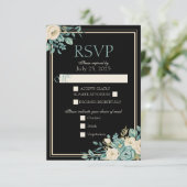 フォーマルな花の返信カード 出欠カード (スタンド正面)