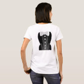 フォーマルな蝶ネクタイのかわいいTシャツ Tシャツ (裏面フル)