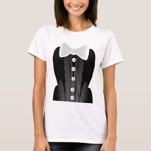 フォーマルな蝶ネクタイのかわいいTシャツ Tシャツ (正面)