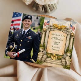 フォーマルな軍の卒業式のお祝い 案内状
