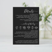 フォーマルな黒の結婚式のディテール エンクロージャーカード (スタンド正面)