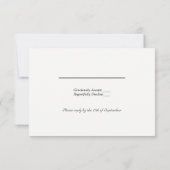 フォーマルな黒縁の結婚式RSVP 出欠カード (裏面)