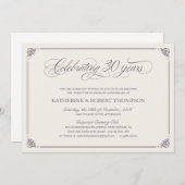フォーマルな30周年招待状 招待状 (正面/裏面)