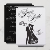 フォーマルな Save the Date を行います 招待状 (正面/裏面)