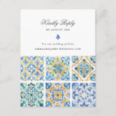 フォーマルイタリアンエレガントタイルのオ結婚ンラインRSVP エンクロージャーカード (正面)